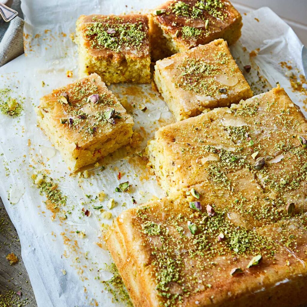 Cakes and Pastries Delight using Saffron Syrup