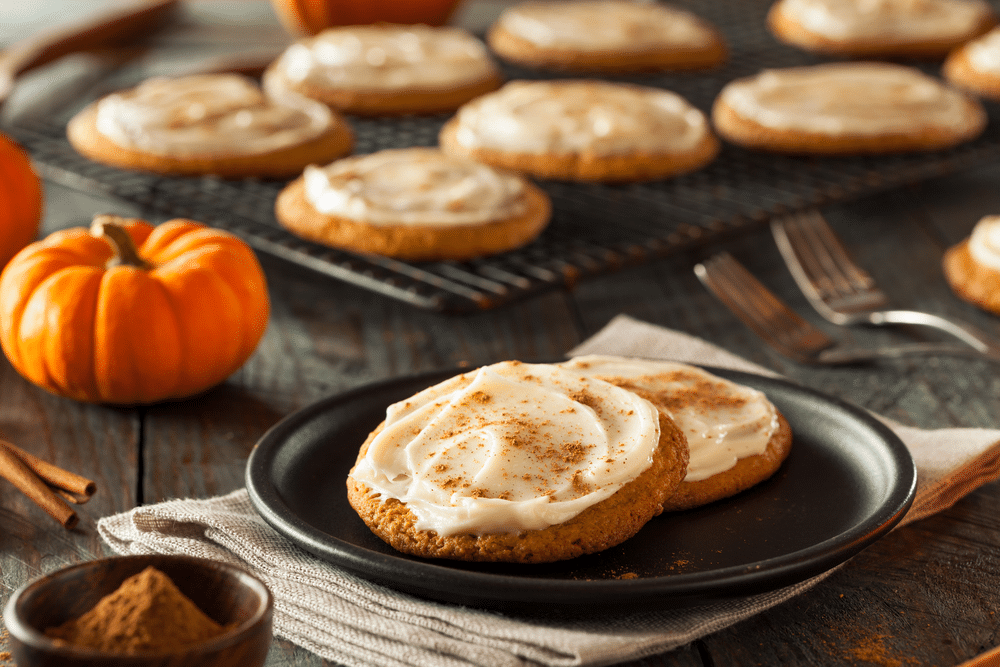 Homemade Pumpkin Spice Cookies with Cream Cheese Frosting