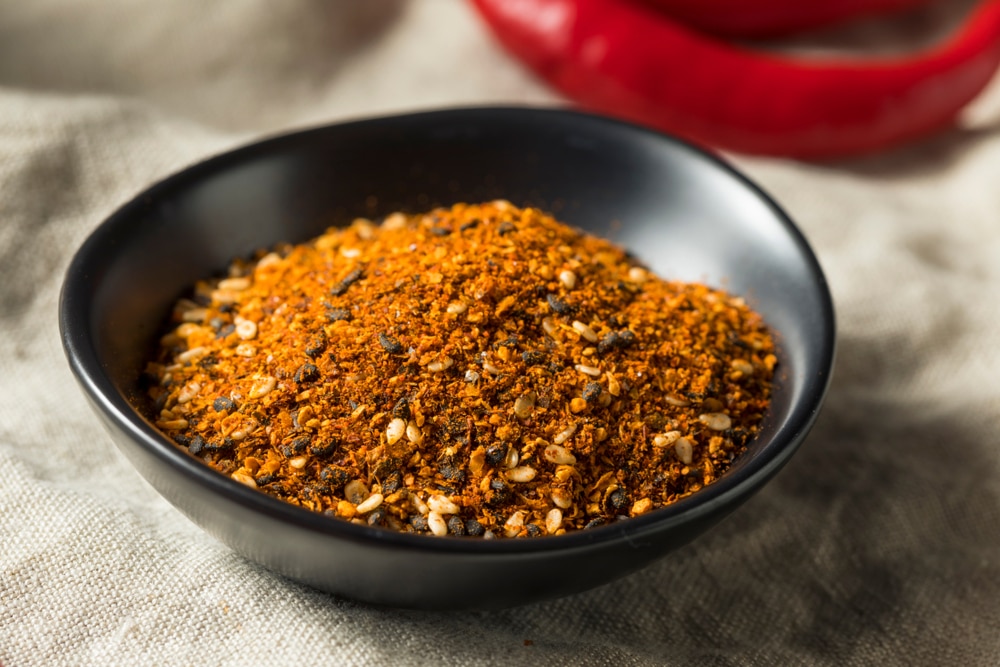 Organic Japanese Seven Spice Shichimi In A Bowl