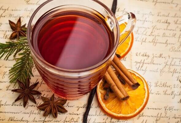 clove tea along with dried orange cinnamon and anise star