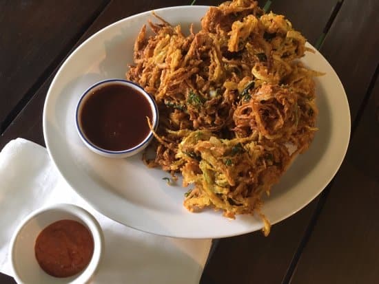 tamarind sauce served with a asian dish pakora