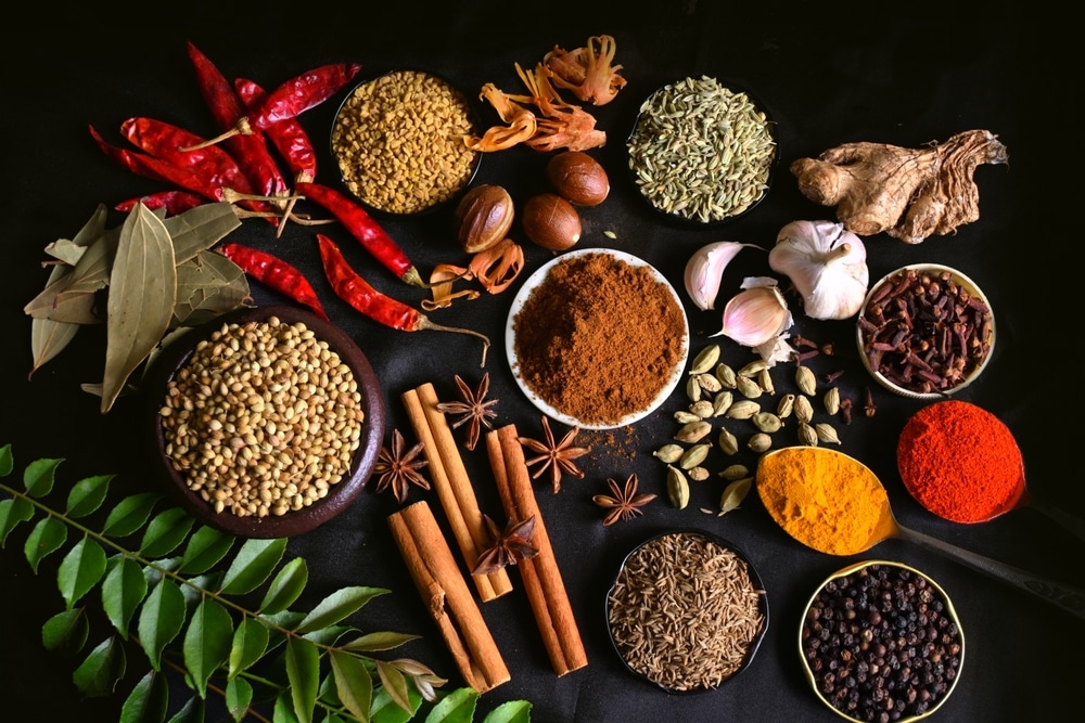 Spice Blend Spice Mix Indian Traditional Whole Spices Top View