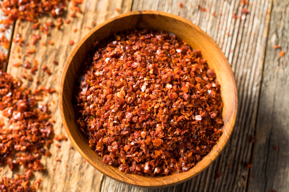 Spicy Organic Red Aleppo Pepper In A Bowl