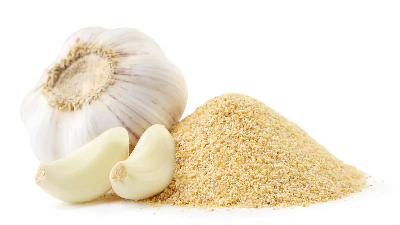 A Pile Of Ground Garlic And A Head Of Garlic