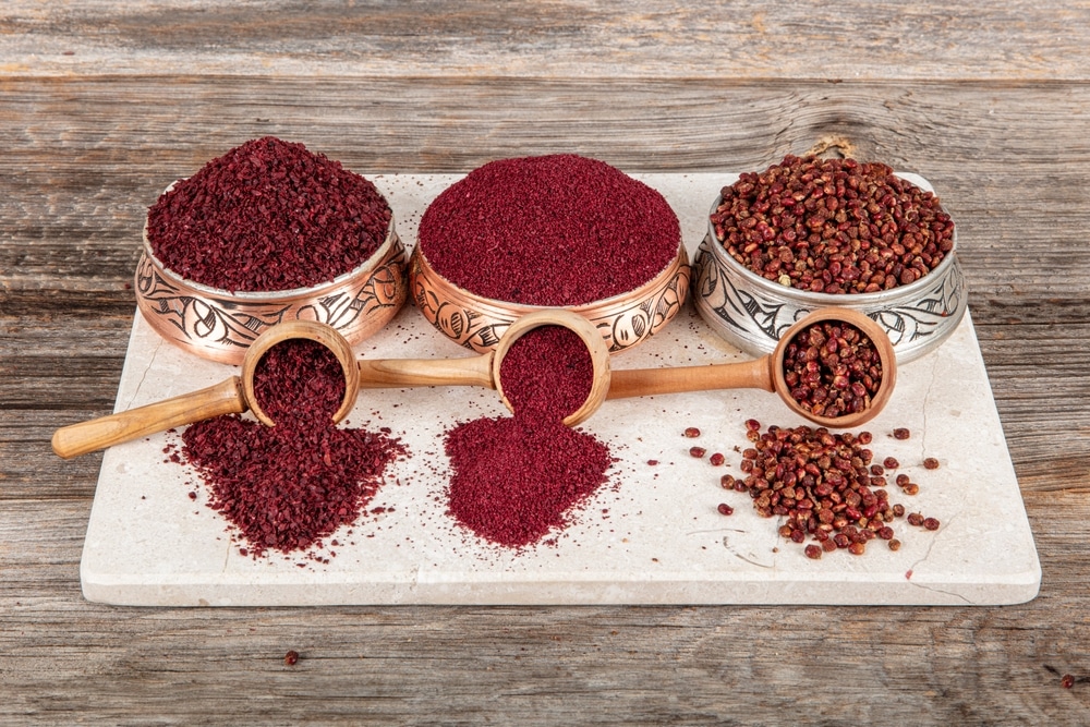 Dry Spice Sumac In A Wooden Spoon Ground Sumac Spice