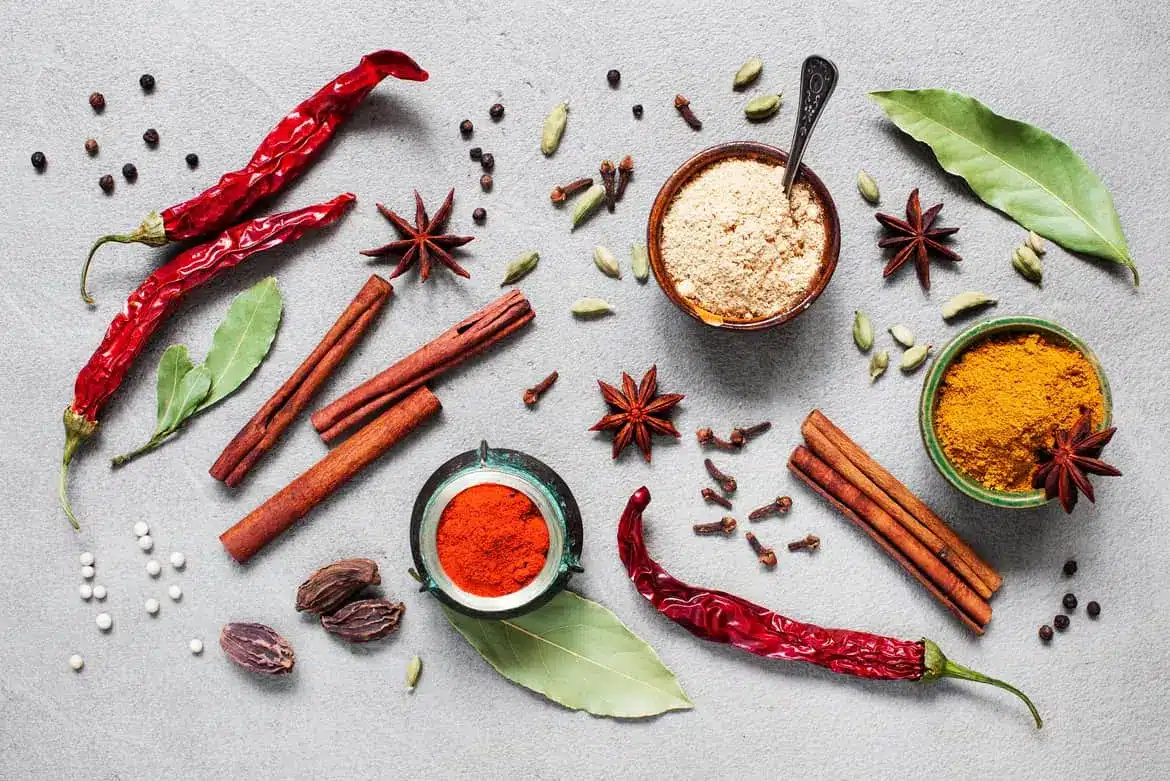 variety of spices on a surface