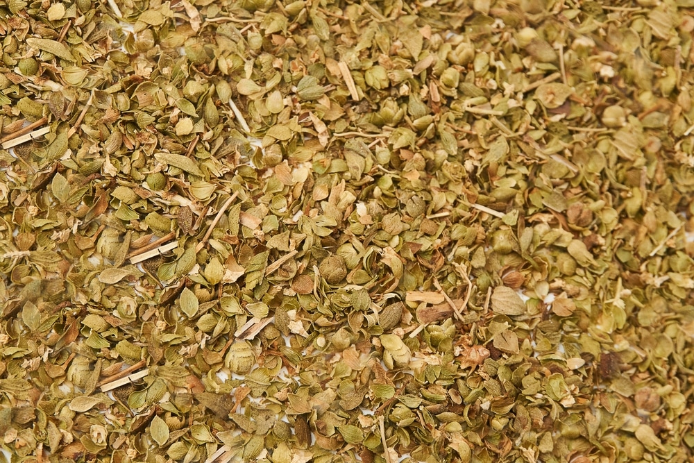 Flat Lay Of Oregano Texture Background 